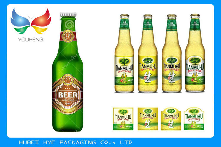 Label Bir Botol Kaca Label Anggur Label Perak Vakum Kertas Metallized Satu Sisi Coating, Aplikasi Pembungkus Hadiah